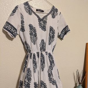 OASAP White and Blue Dress